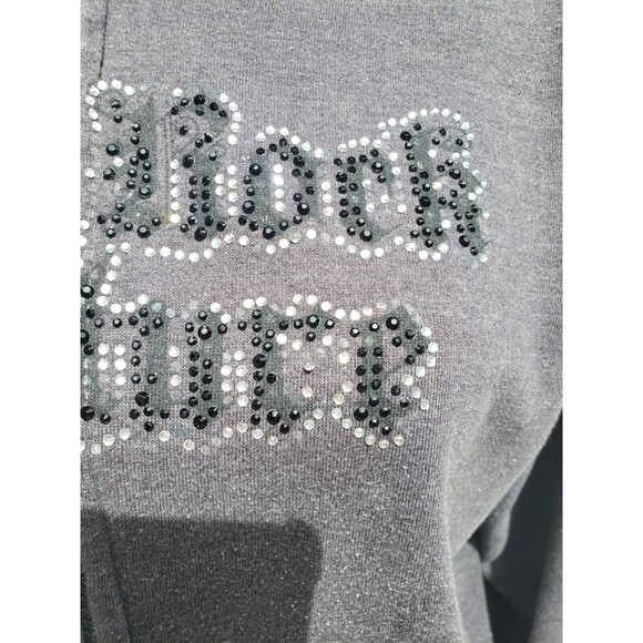Hard Rock Café Chicago Jacket Hoodie Womens Sz Small Gray Bling Accents Full Zip - Picture 4 of 16